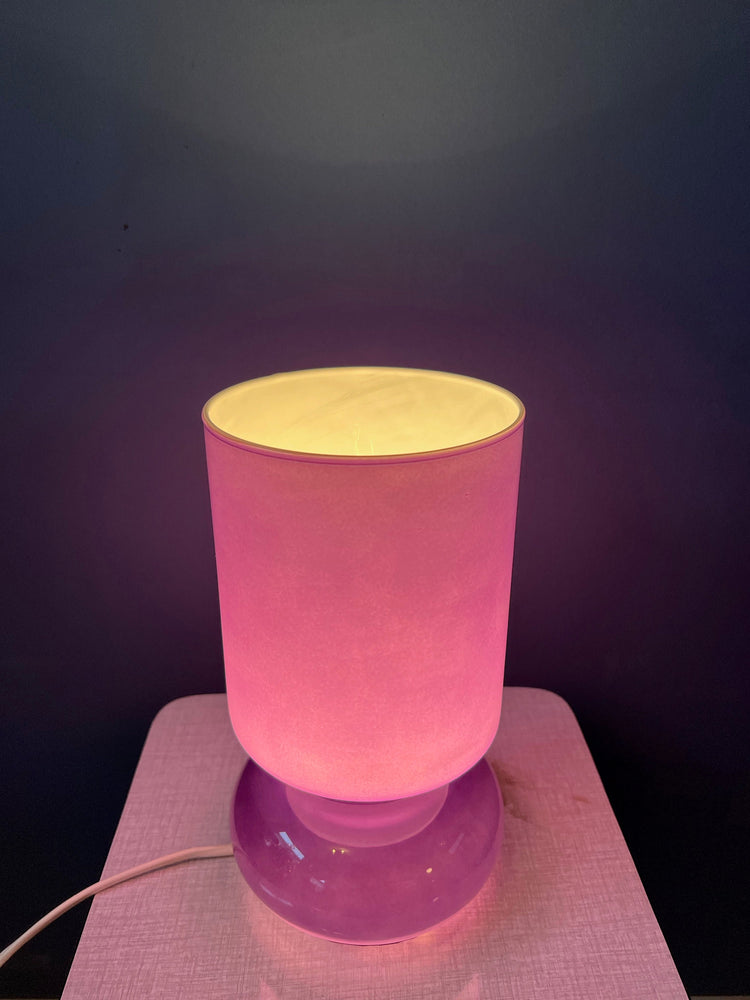 Purple Vintage Ikea Lykta Glass Table Lamp