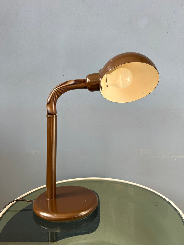 Adjustable Mid Century Brown Snake Table Lamp