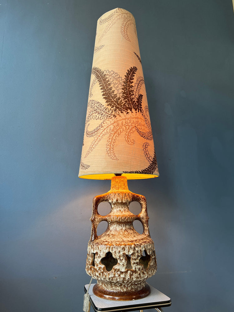 Mid Century West Germany Fat Lava Ceramic Floor Lamp