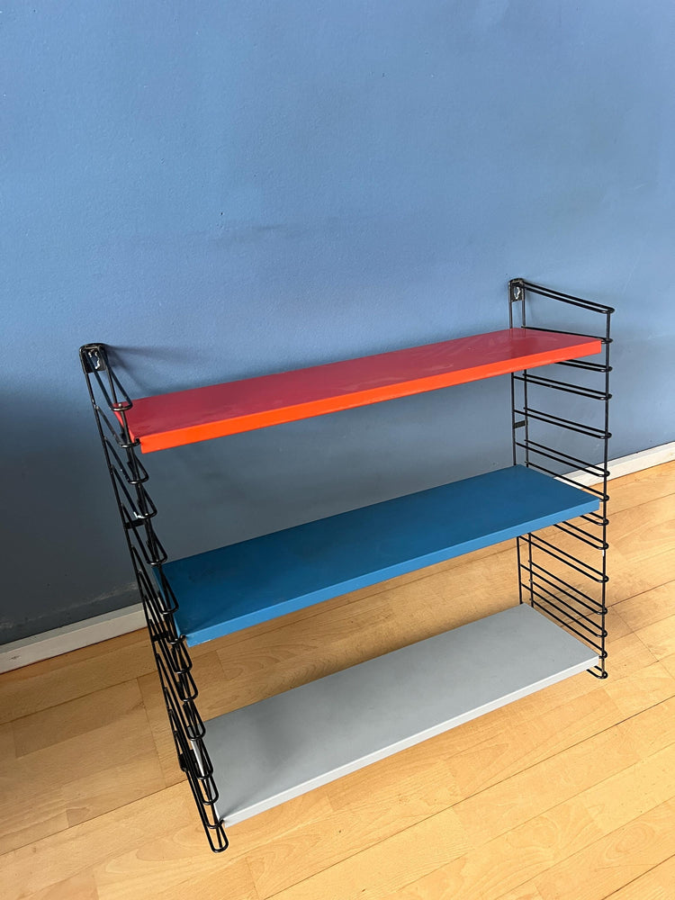 Mid Century Tomado Modular Wall Unit - System - Shelves in Red, Blue and Gray