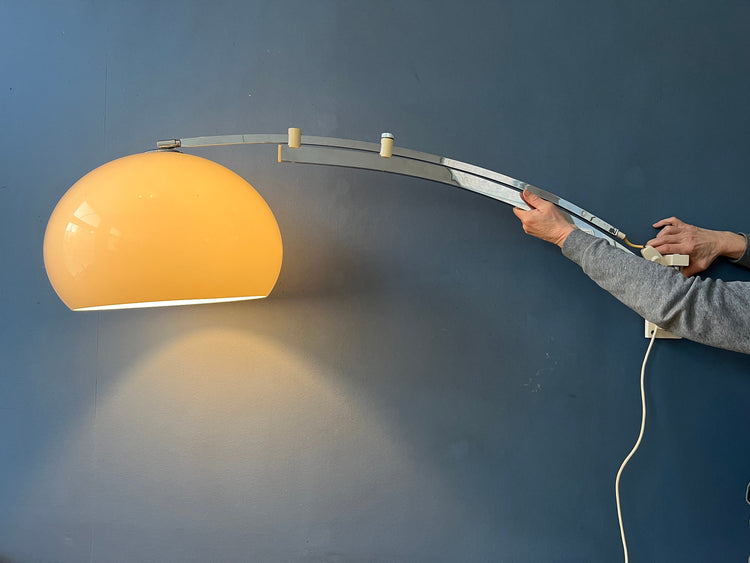 Mid Century Sölken Leuchten Arc Wall Lamp with Mushroom Shade