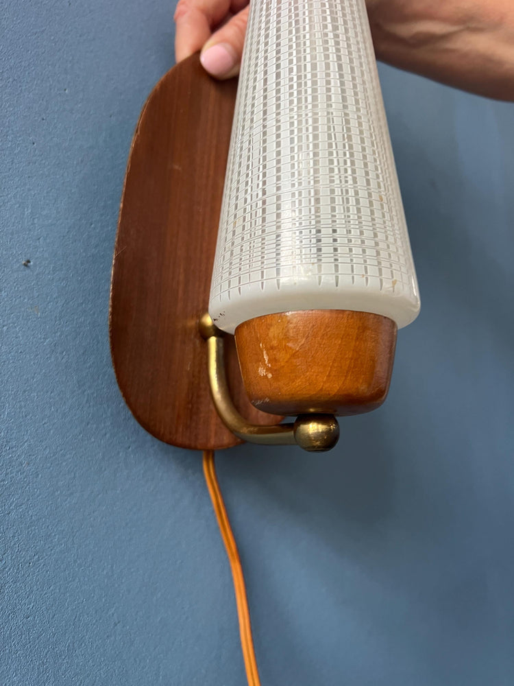 Mid Century Scandinavian Glass Wall Sconce