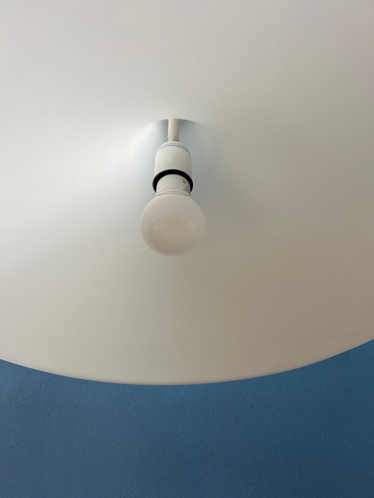 Mid Century White Space Age Witch Hat Pendant Lamp