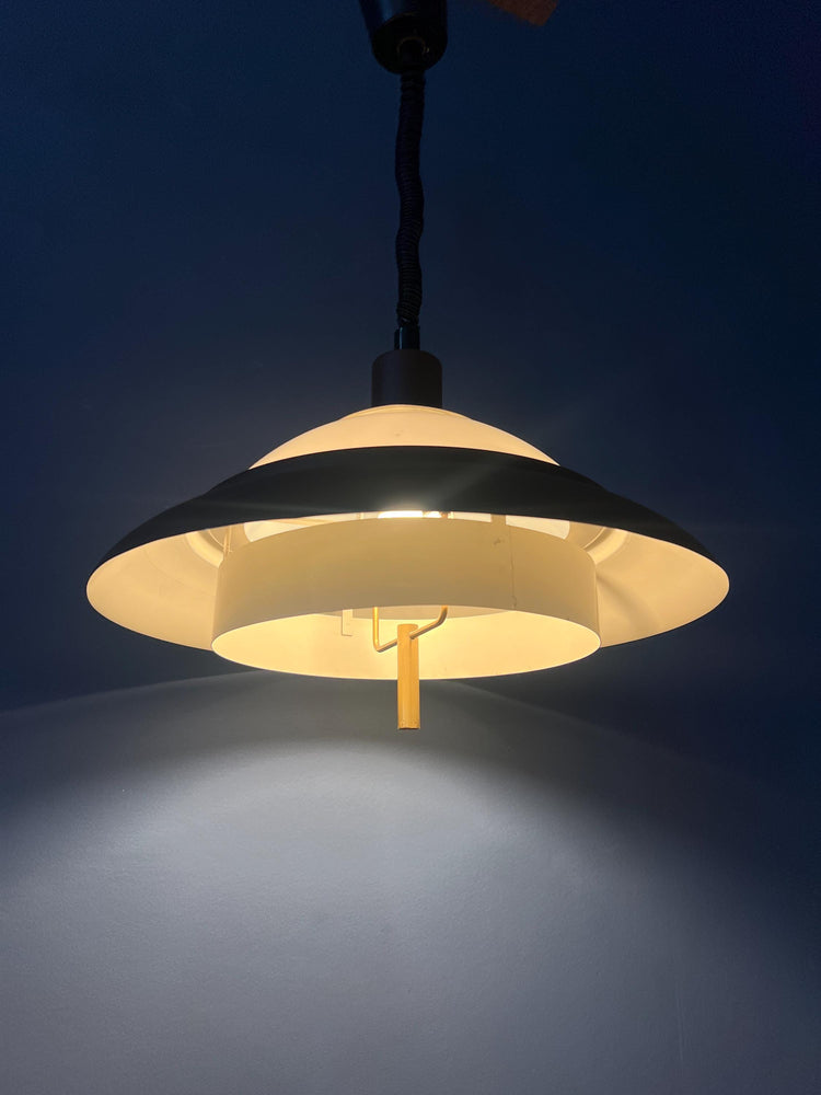 Brown and Beige Mid Century Dijkstra Space Age Pendant Lamp
