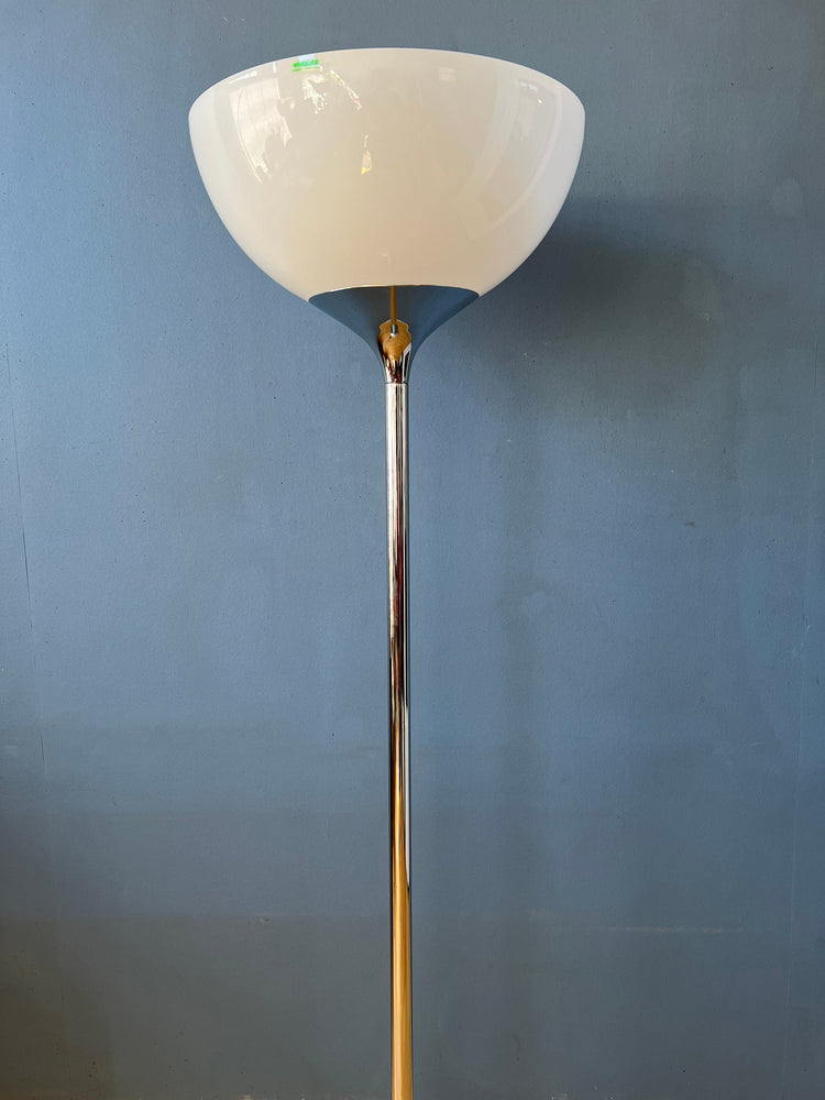 Mid Century Guzzini Space Age Floor Lamp with White Acrylic Shade