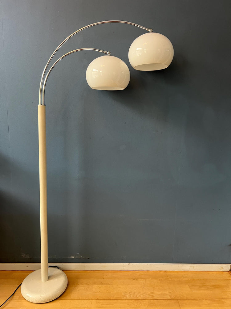 White Dijkstra Double Arc Space Age Mushroom Floor Lamp