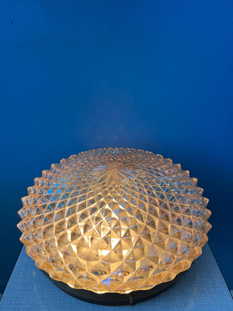 Mid Century Crystal Glass Flush Mount Ceiling Lamp