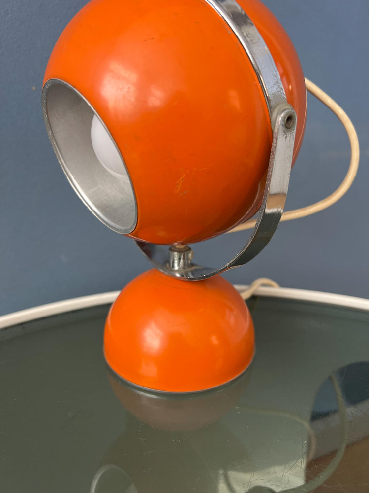Orange Mid Century Space Age Eyeball Table Lamp