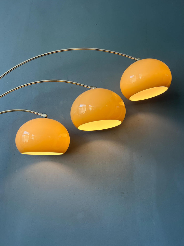 Vintage Dijkstra Space Age Mushroom Triple Arc Floor Lamp