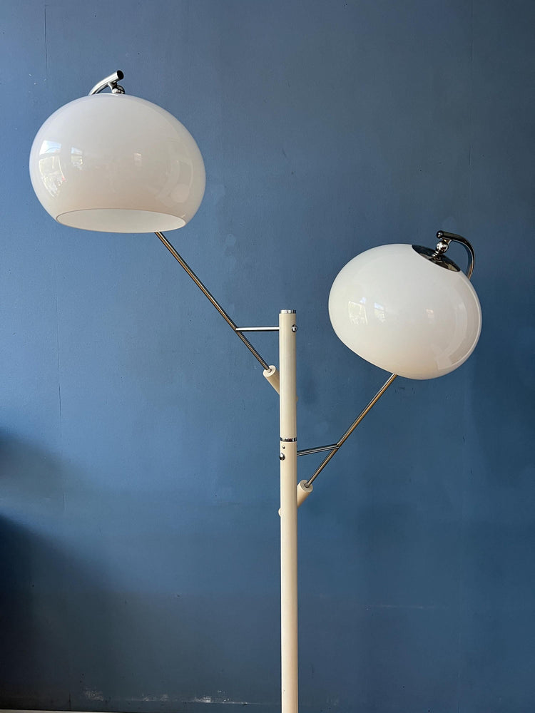 White Dijkstra Mushroom Swing Arm Space Age Floor Lamp