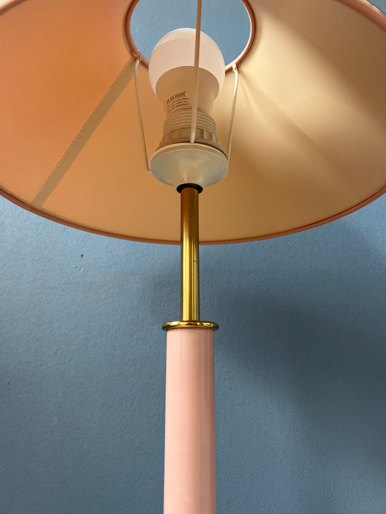 Pink and Gold Hollywood Regency Table Lamp