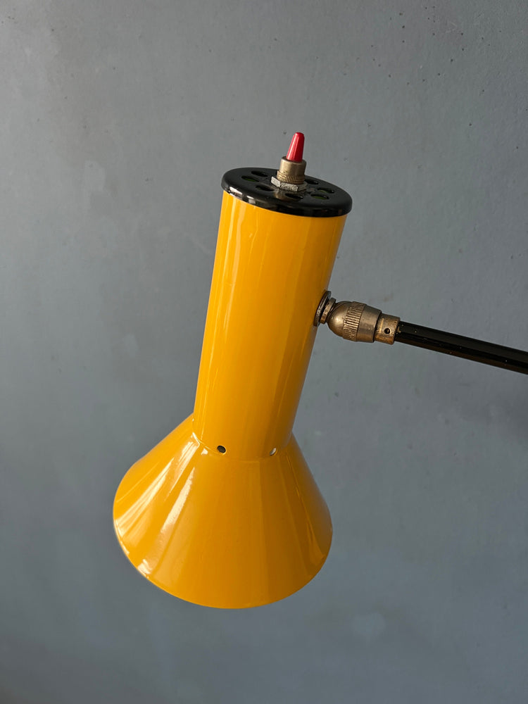 Unique Yellow 80s Swing Arm Wall Lamp