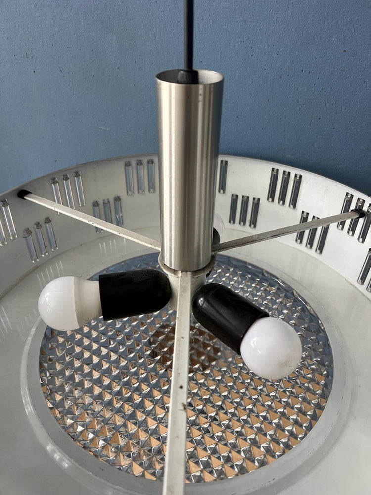 Mid Century UFO Pendant Lamp With Crystal Glass