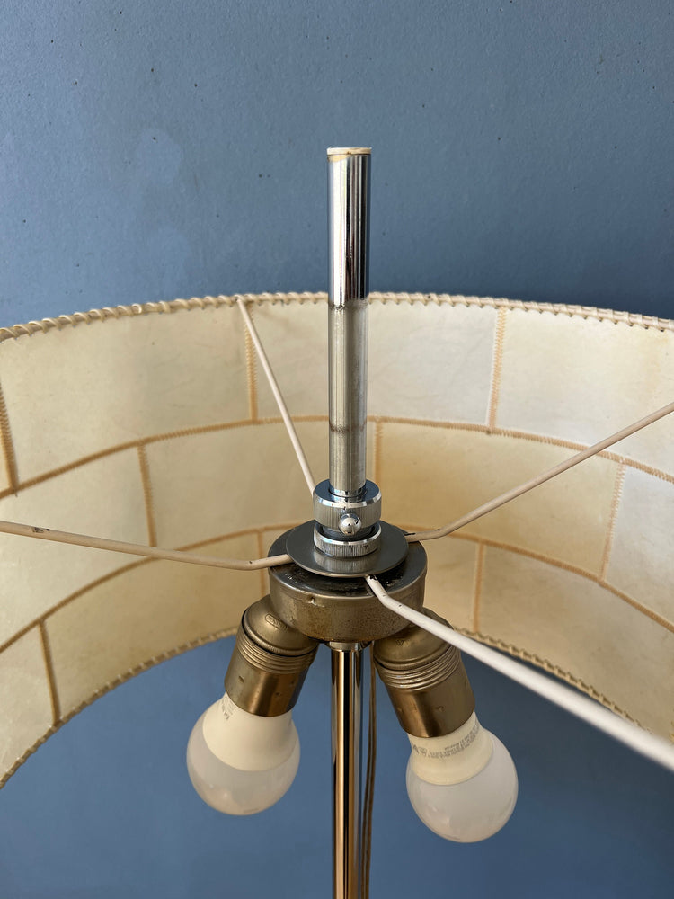 Mid Century Staff Leuchten Leather Floor Lamp