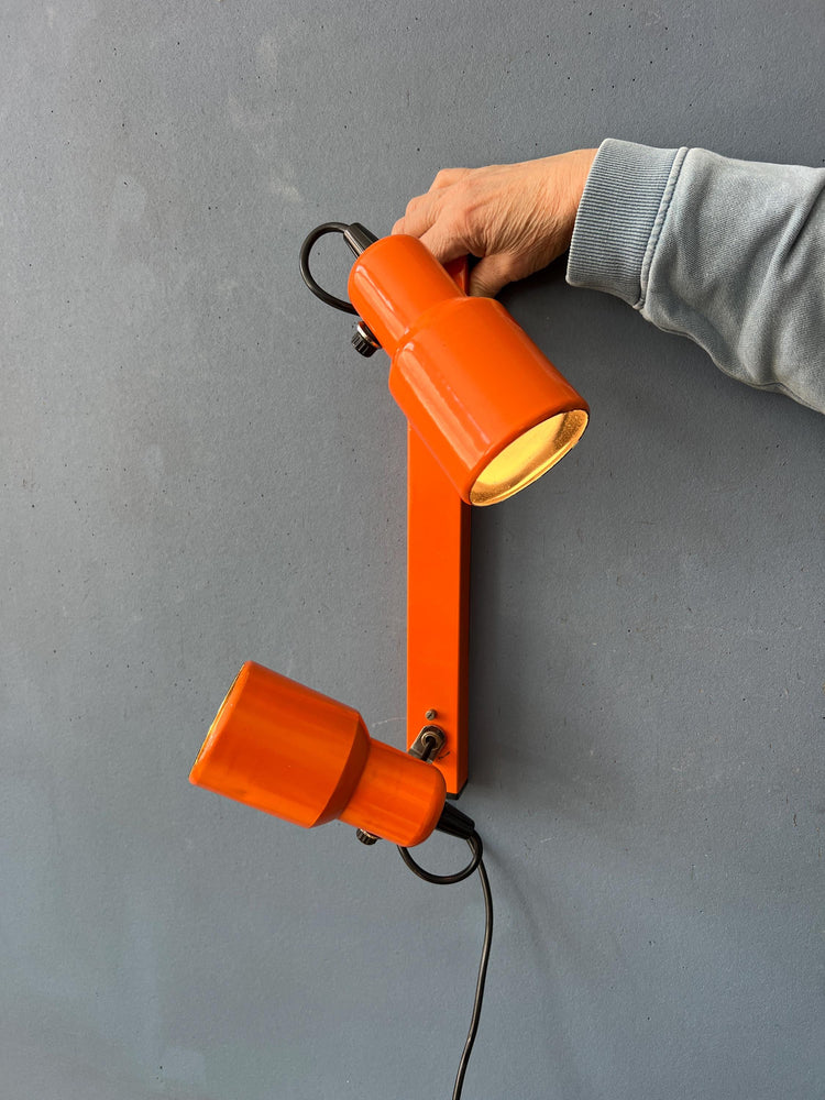 Vintage Metal Orange Space Age Wall Sconce