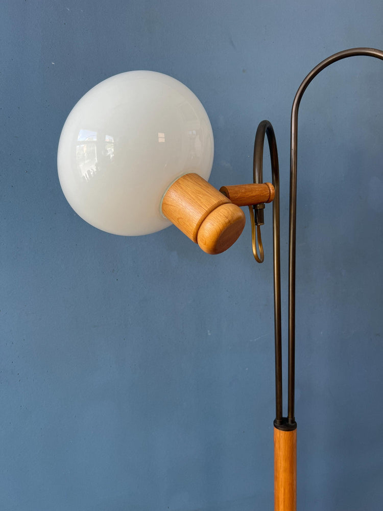 Vintage Steinhauer Wooden Mushroom Floor Lamp