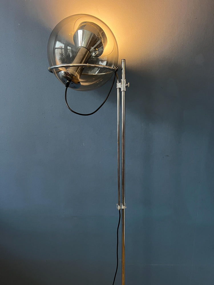 Vintage Mid Century GEPO Clear Glass 'Globe' Eyeball Space Age Floor Lamp