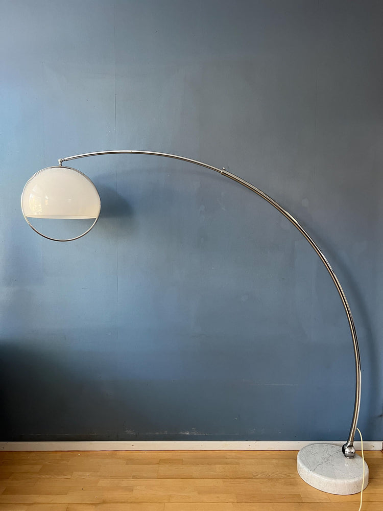 Vintage Mid Century Guzzini Space Age Arc Floor Lamp