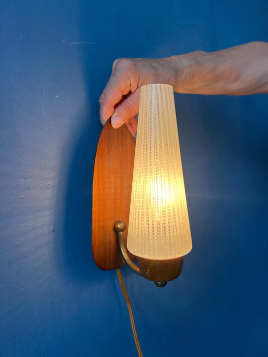 Mid Century Scandinavian Glass Wall Sconce