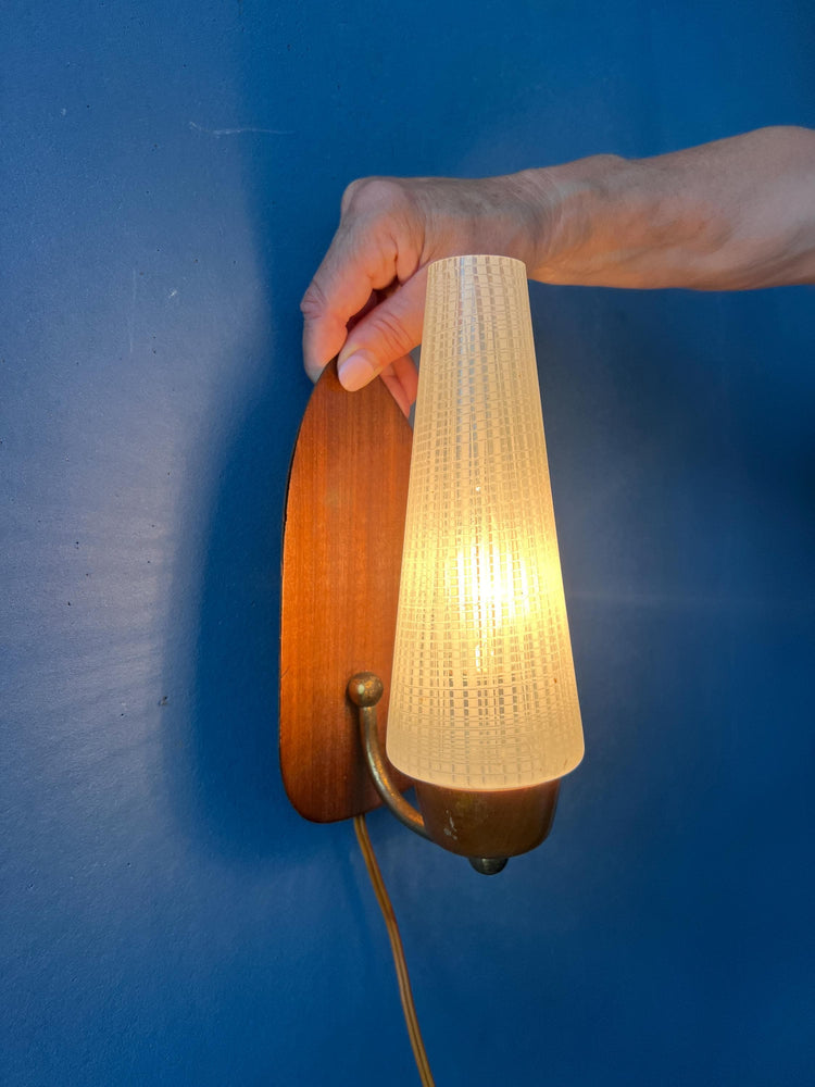 Mid Century Scandinavian Glass Wall Sconce