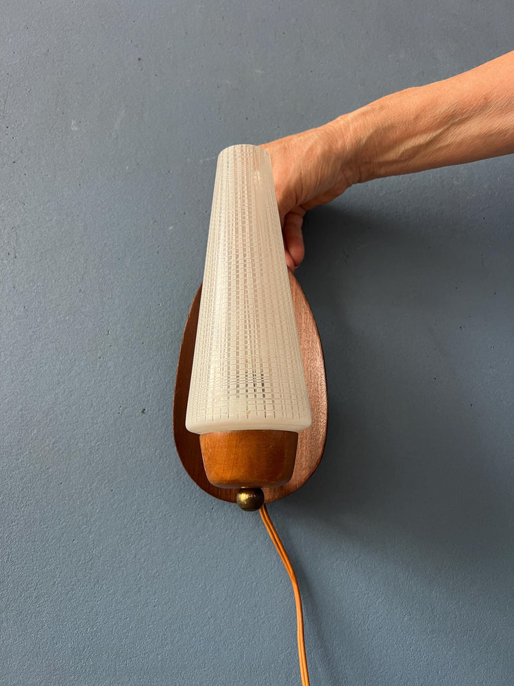 Mid Century Scandinavian Glass Wall Sconce