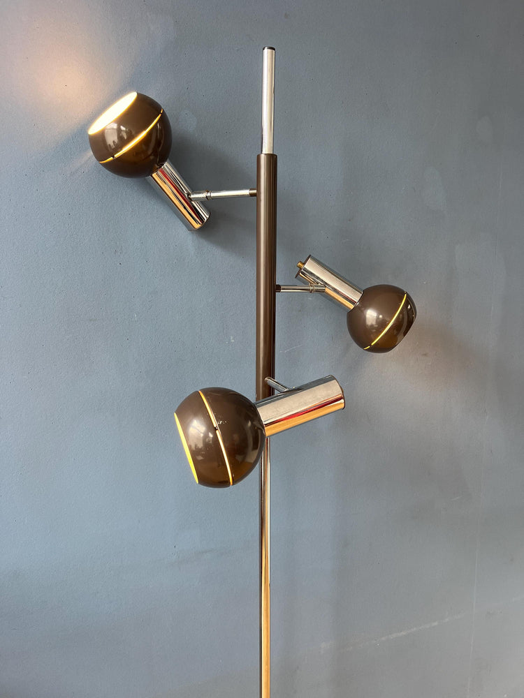 Brown Wilko Triple Eyeball Space Age Floor Lamp