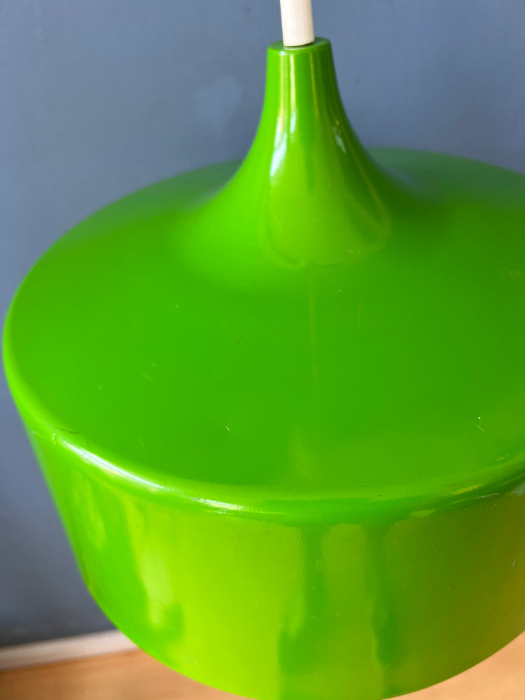 Green Pendant Lamp - Vintage Space Age Hanging Lamp - Mid Century Light Fixture