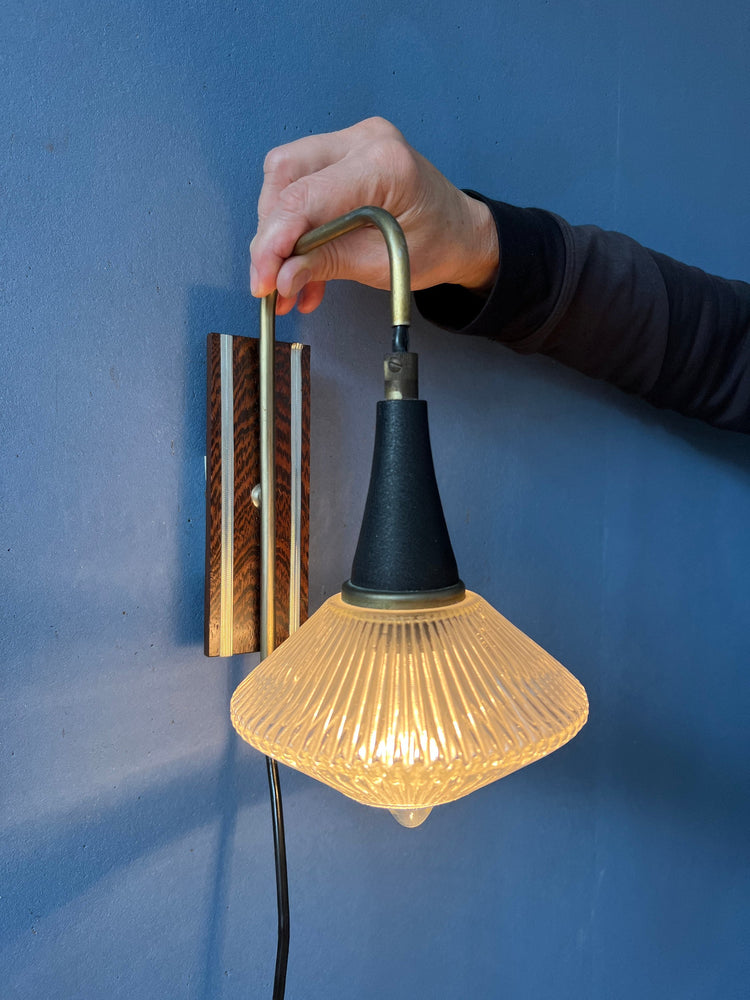 Small Mid Century Rod Glass Hanging Wall Lamp