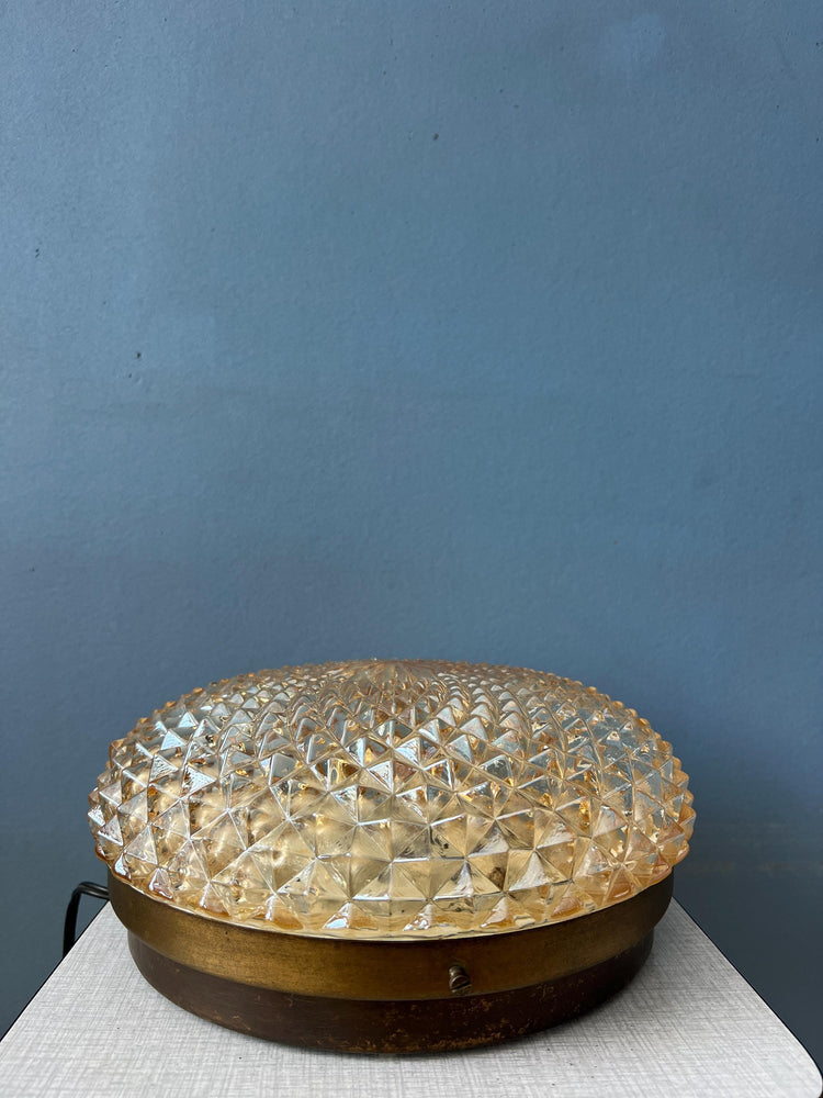 Mid Century Crystal Glass Flush Mount Ceiling Lamp