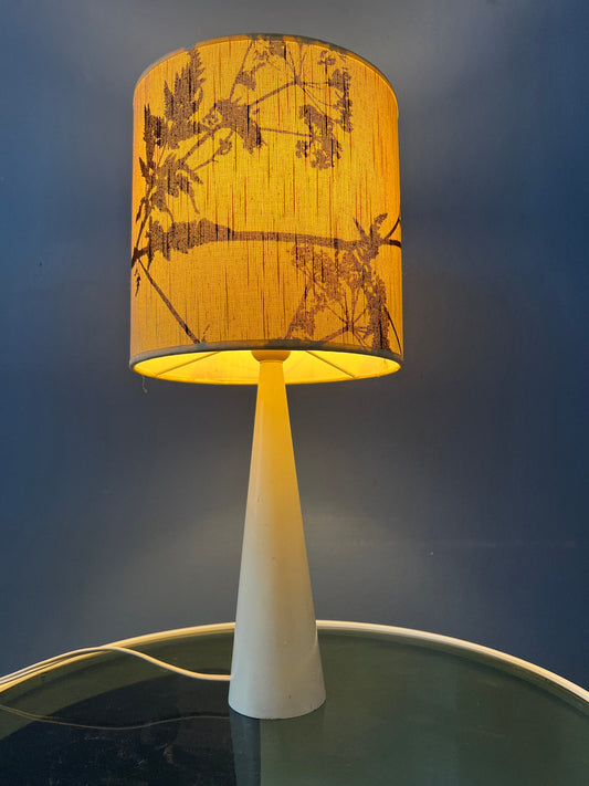 Elegant Mid Century Desk lamp With Beautifully Patterned Shade