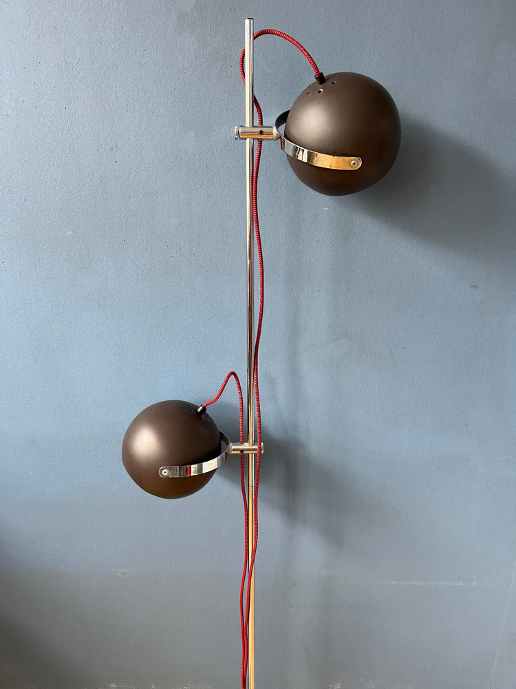 Brown Mid Century Space Age Eyeball Floor Lamp