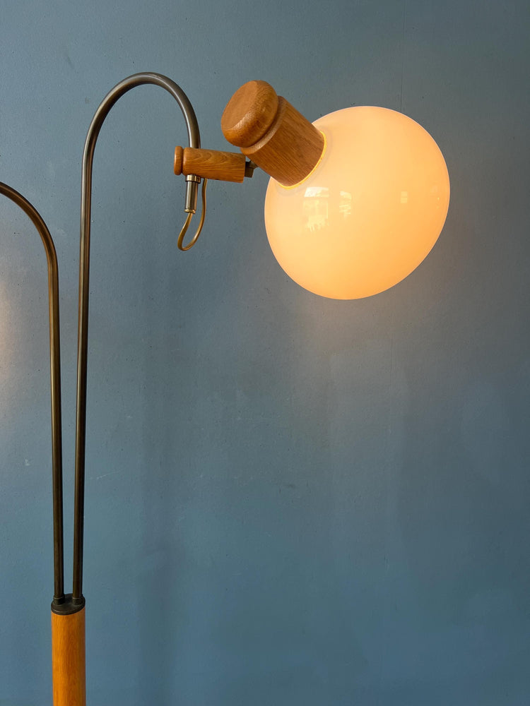 Vintage Steinhauer Wooden Mushroom Floor Lamp