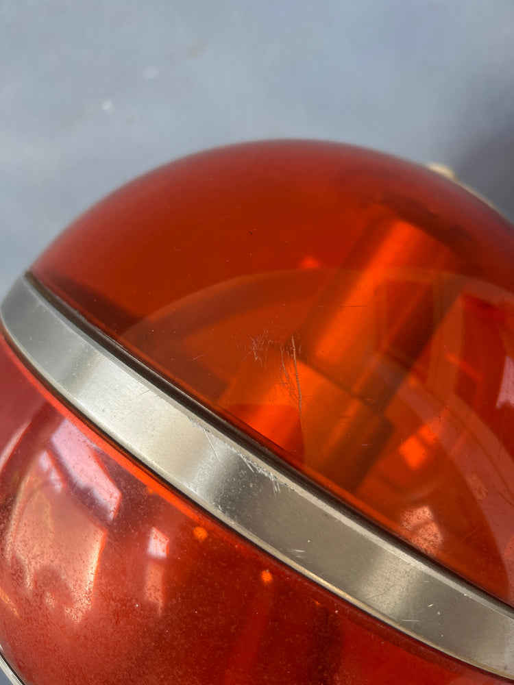 Vintage Orange Dijkstra Globe Space Age Wall Lamp