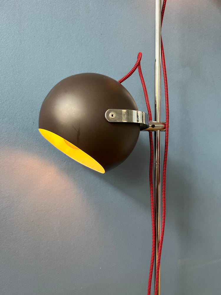 Brown Mid Century Space Age Eyeball Floor Lamp