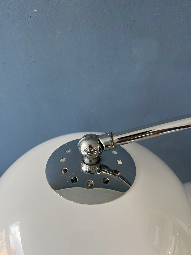White Dijkstra Double Arc Space Age Mushroom Floor Lamp