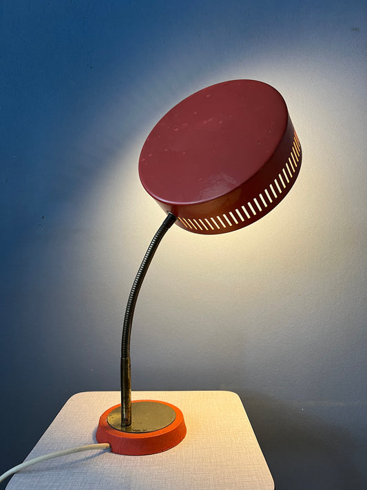 Red Mid Century Space Age UFO Table Lamp