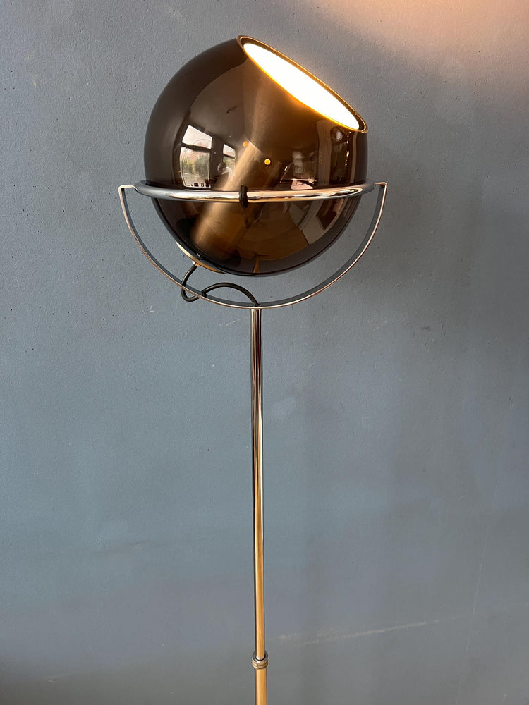Vintage Raak Space Age Globe Eyeball Floor Lamp by Frank Ligtelijn