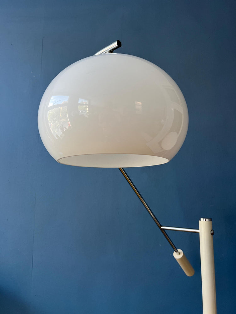 White Dijkstra Mushroom Swing Arm Space Age Floor Lamp