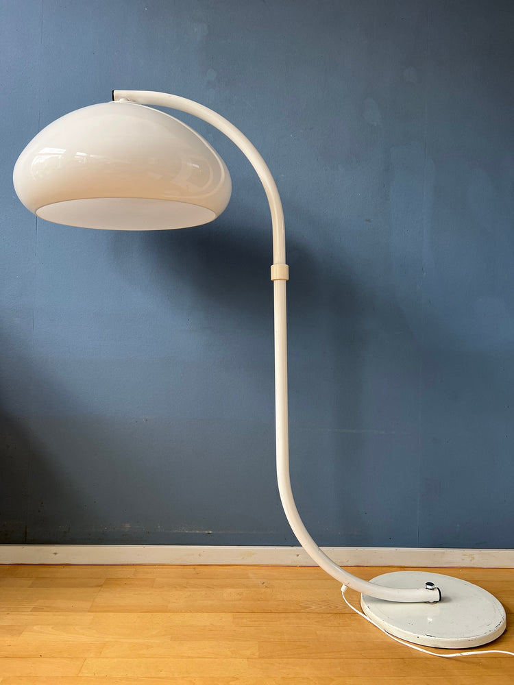 White Mid Century Dijkstra Flexible Snake Mushroom Floor Lamp