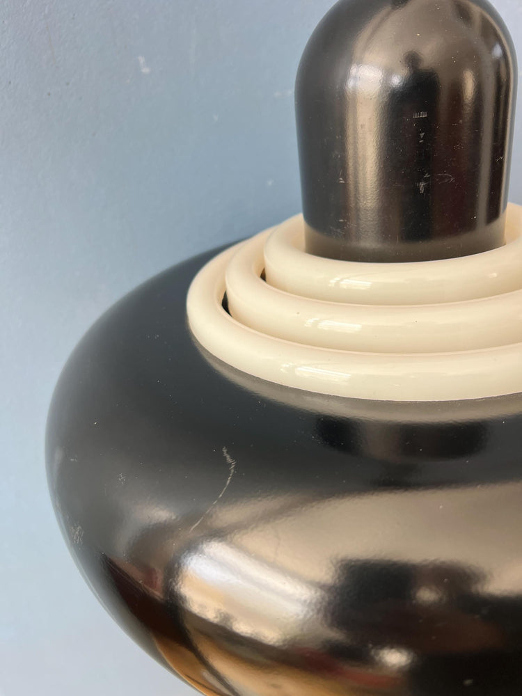 Vintage Black UFO Space Age Pendant Lamp by Knud Christensen