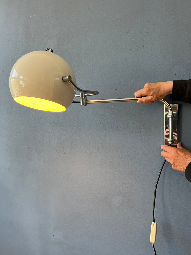 GEPO Eyeball Wall Lamp - Beige Space Age Light - Mid Century Sconce