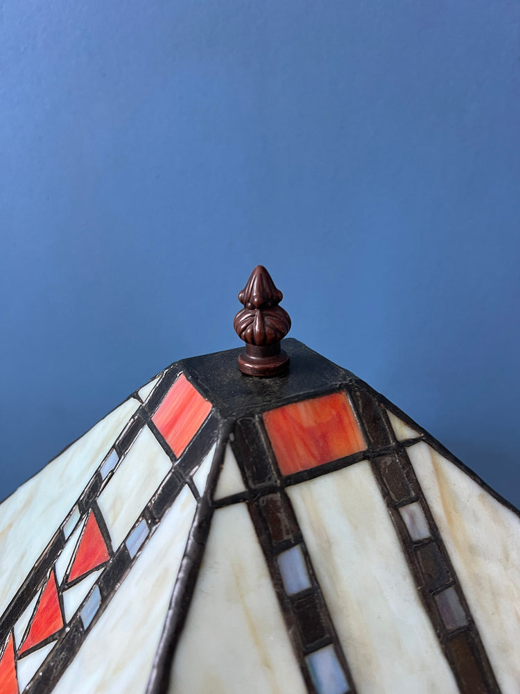 Colourful Tiffany Stained Glass Table Lamp Art Deco Style