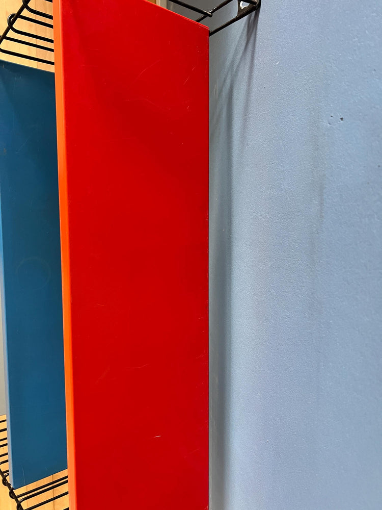 Mid Century Tomado Modular Wall Unit - System - Shelves in Red, Blue and Gray