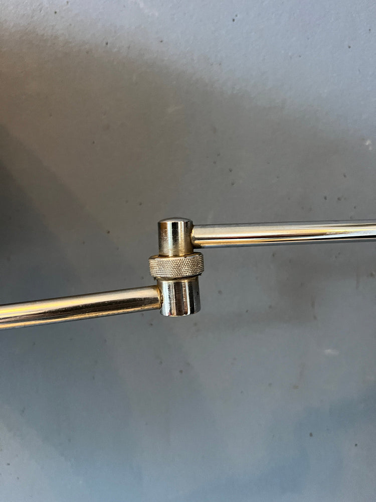 Mid Century Swing Arm Wall Lamp with Yellow Shade
