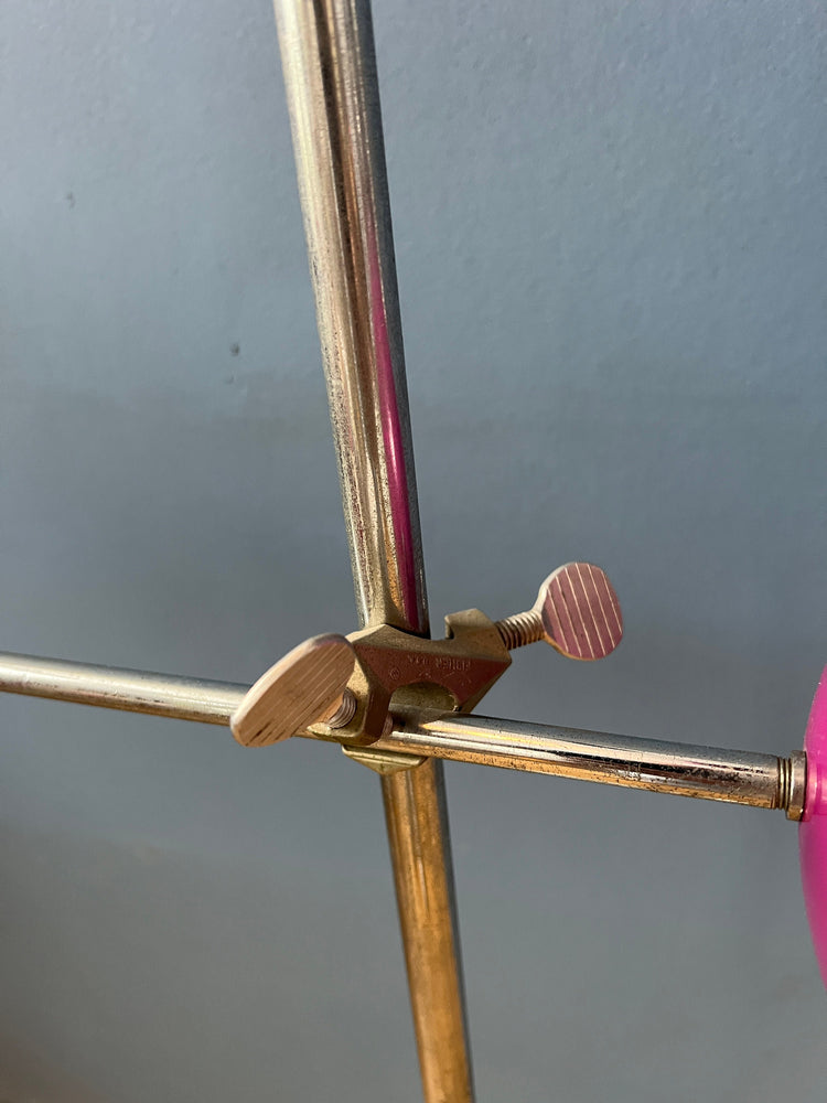 Purple Mid Century Swivel Arm Eyeball Floor Lamp
