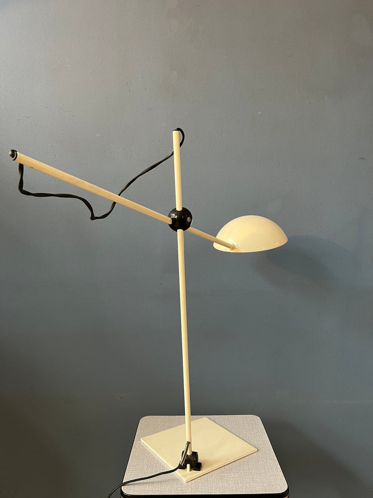 Adjustable White Mid Century Desk Lamp