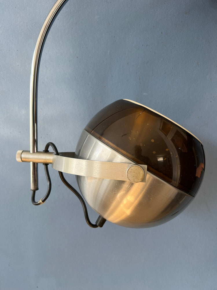 Vintage 70s Space Age Arc Wall Lamp 'Globe' by Dijkstra