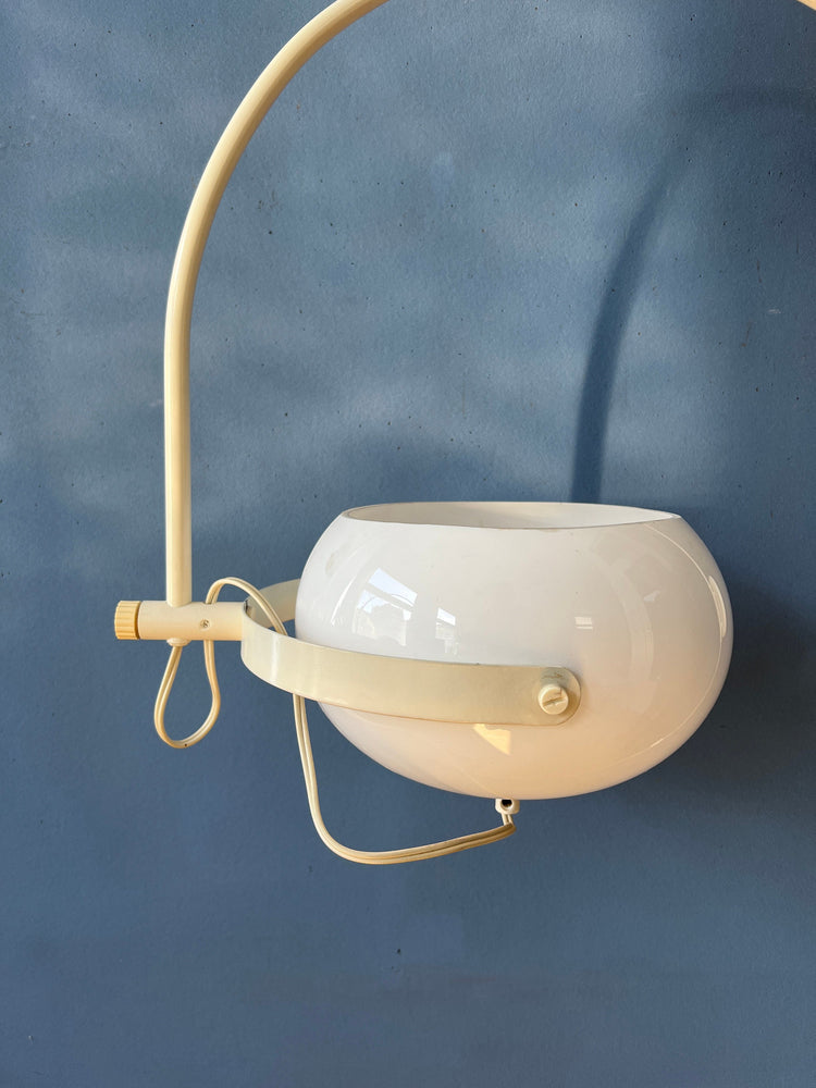 Mid Century Dijkstra Arc Wall Lamp - White Swing Arm Wall Light