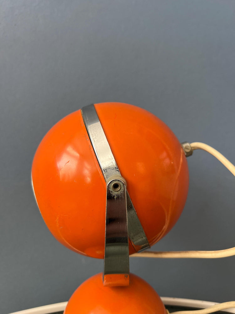 Orange Mid Century Space Age Eyeball Table Lamp
