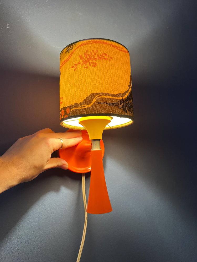 Orange Mid Century Space Age Textile Sconce Wall Lamp